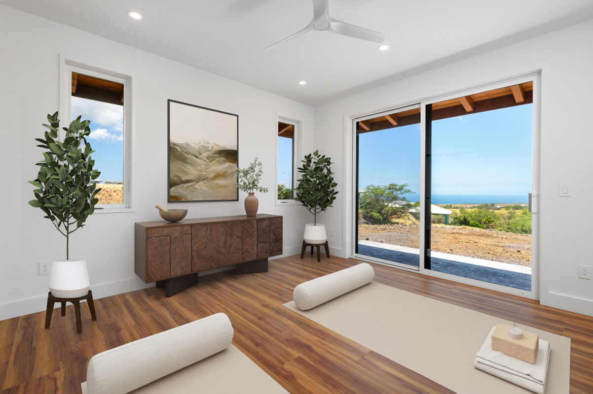 Living room opening to the ocean view